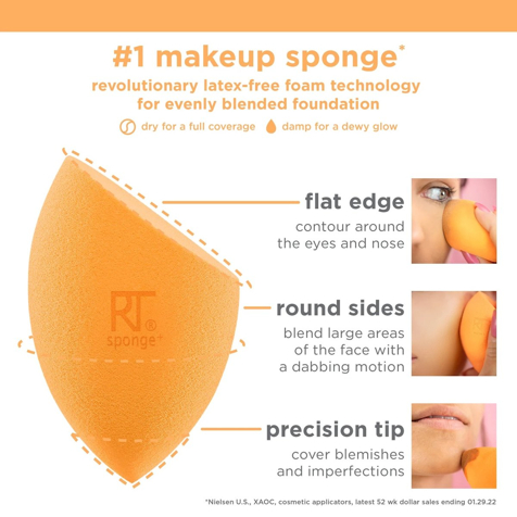 Real Techniques Miracle Complexion Sponge Makeup Blender + Travel Case