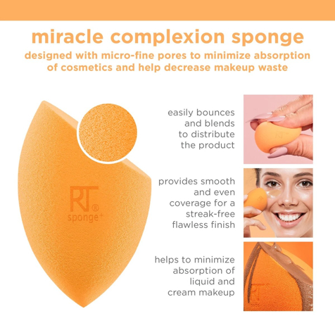 Real Techniques Miracle Complexion Sponge Makeup Blender + Travel Case