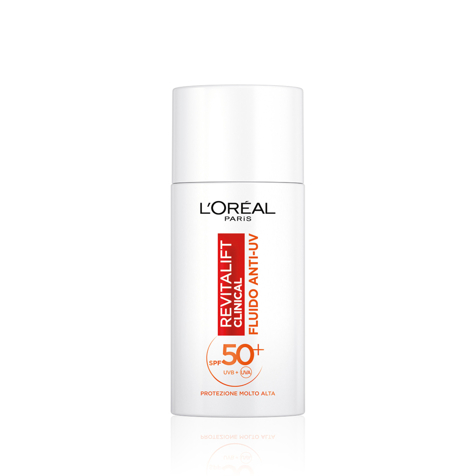 L'Oréal Revitalift Clinical Fluido Anti-UV SPF50+ Protezione molto alta + Vitamina C Antiossidante