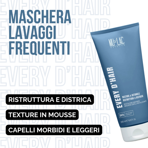 Mulac EVERY D'HAIR RISTRUTTURA & DISTRICA - MASCHERA CAPELLI RIVITALIZZANTE