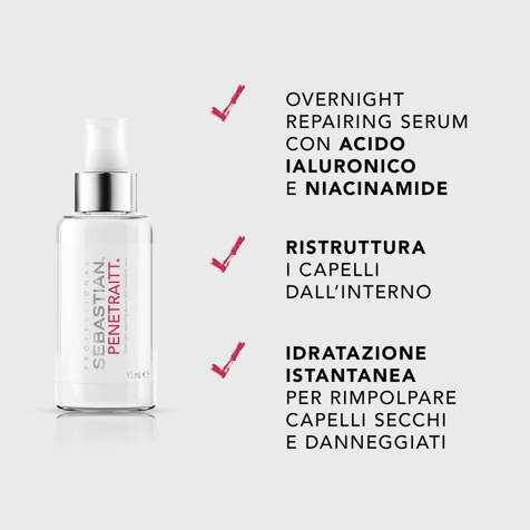 Sebastian Professional Sebastian Penetraitt Overnight Repairing Serum Con Acido Ialuronico