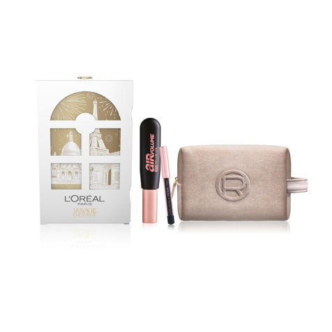 L'Oréal Confezione Le Voyage Enchanté con Mascara Air Volume Mega, Mini-Matita Occhi e Pochette